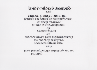 Wedding Invite: Lindy and Ernst