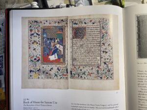 Photograph of a page example from the Book of Hours for Sarum Use.